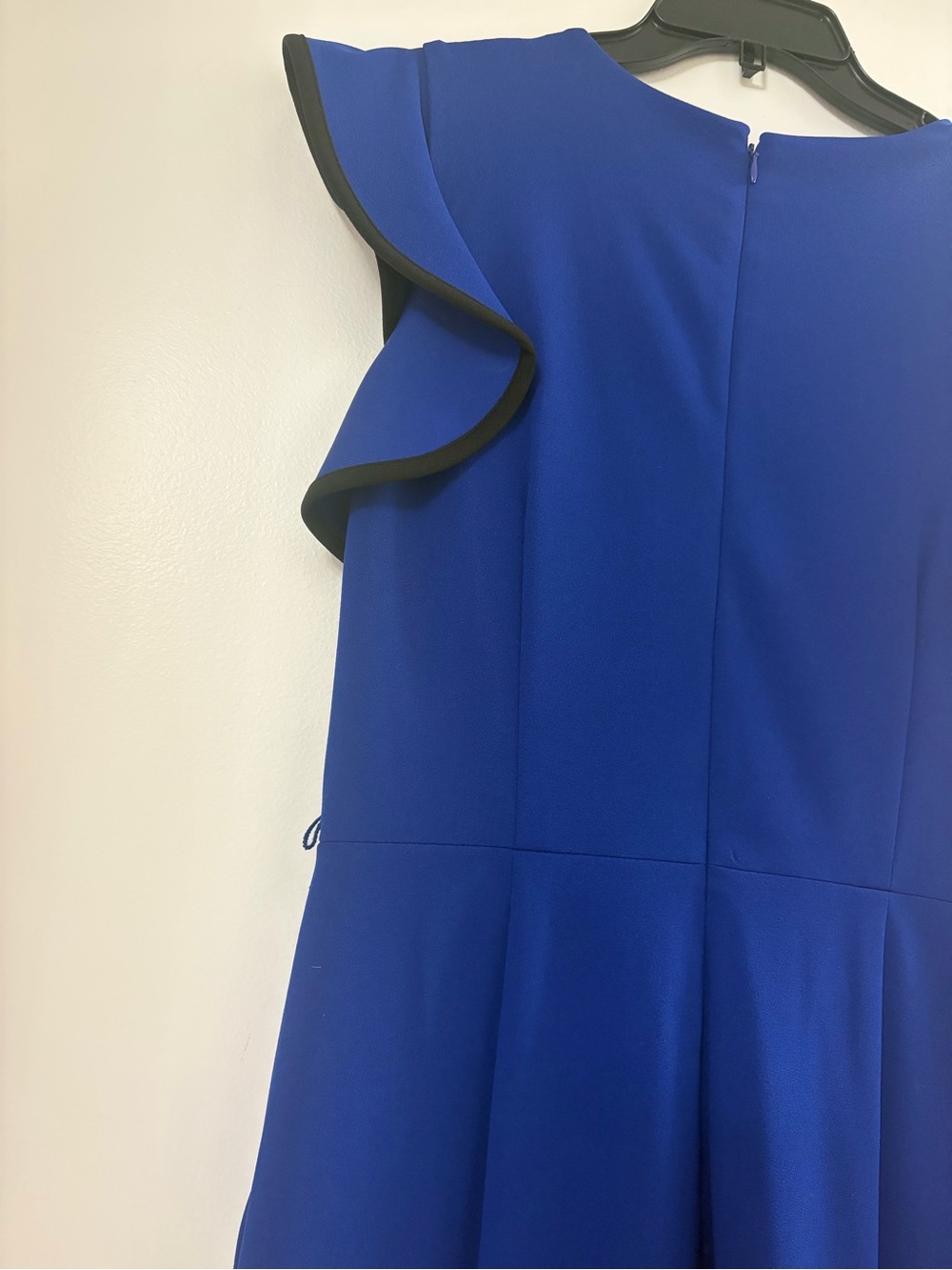 Calvin Klein Royal Blue One-Shoulder Ruffle Dress